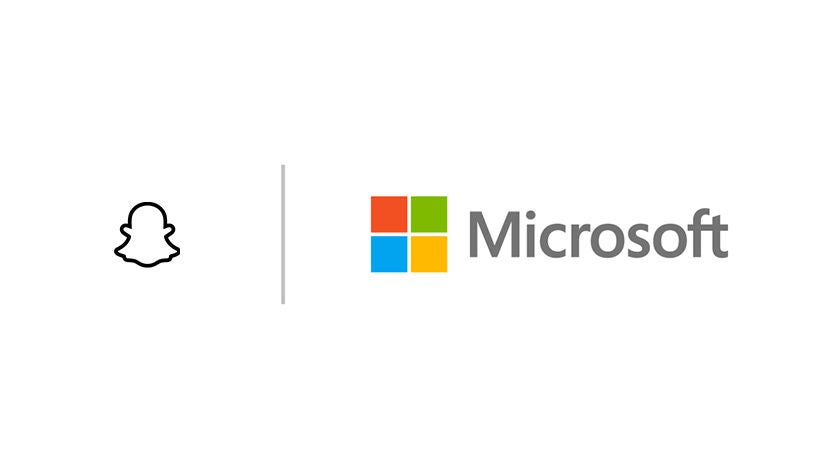 The Snapchat and Microsoft logos.